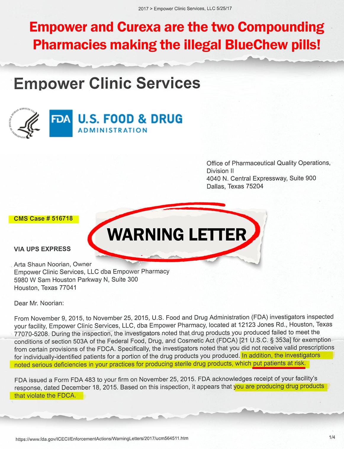 BlueChew: FDA letter - page 1